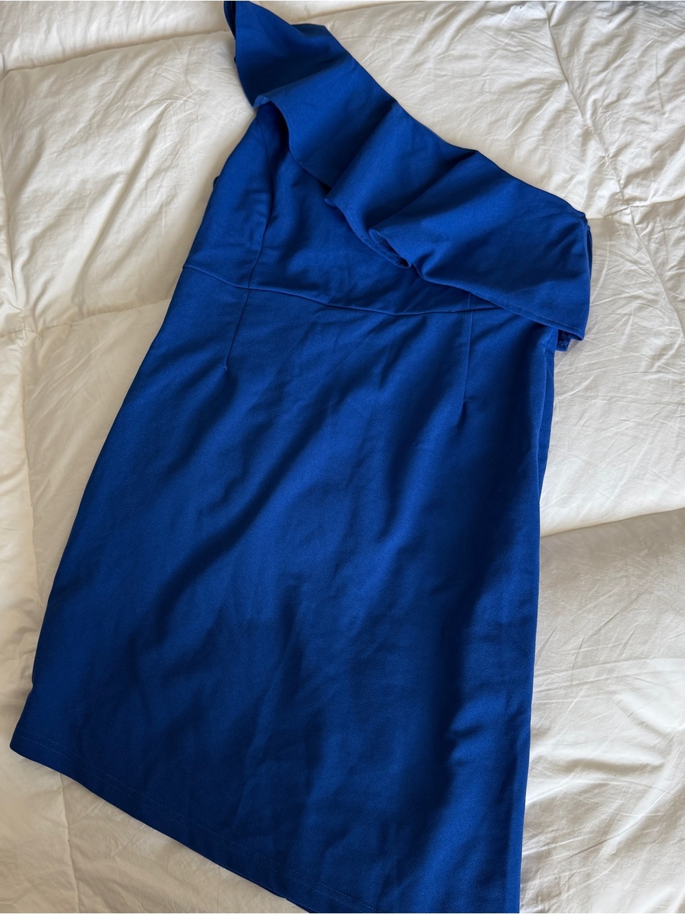 Dokotoo | One-Shoulder Mini Dress | Cobalt Blue | Women’s Large | NWOT